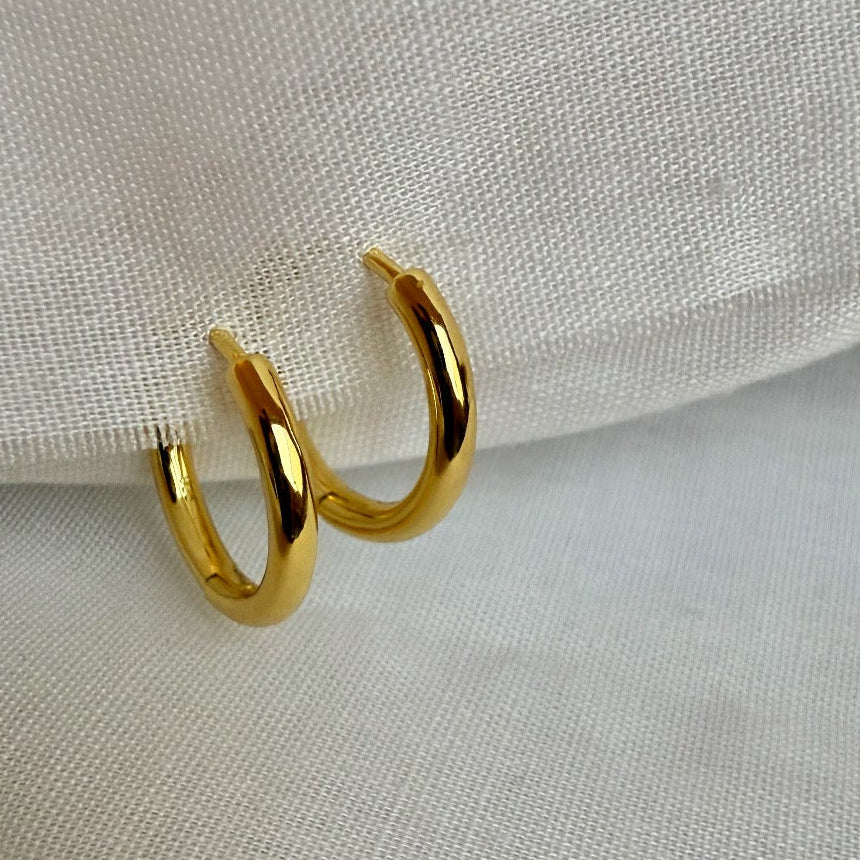 18ct Gold Vermeil Medium Hoops