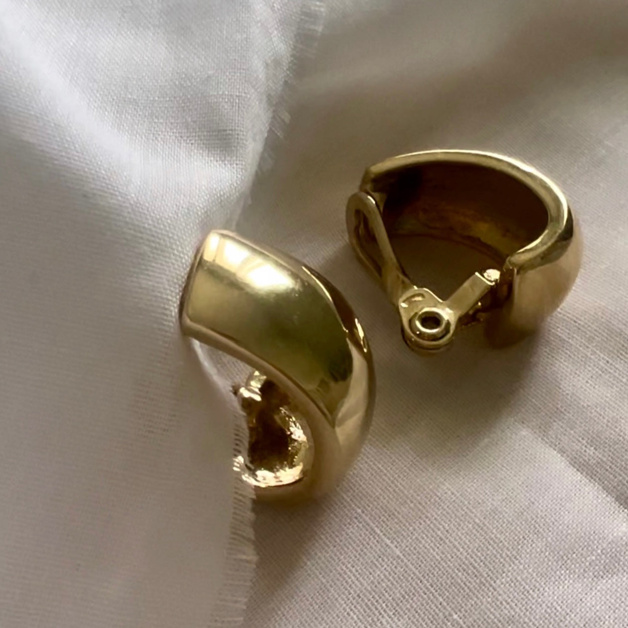 Vintage Monet Costume demi-hoop clip on earrings image 0