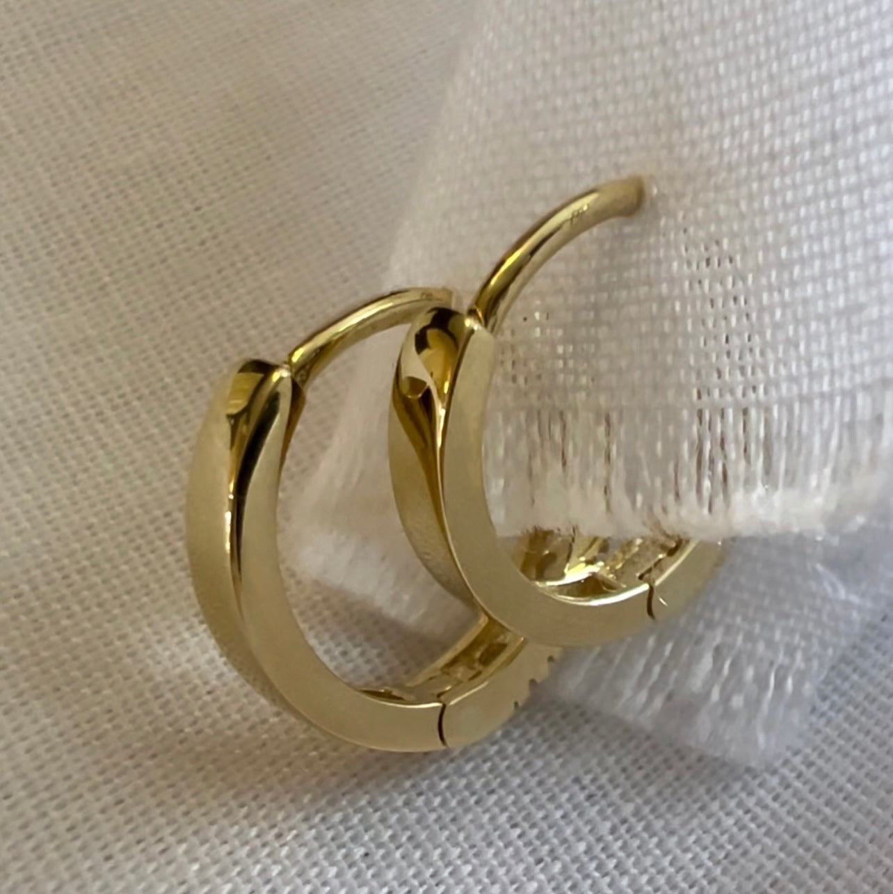 9ct gold huggies with Cubic Zirconia image 5