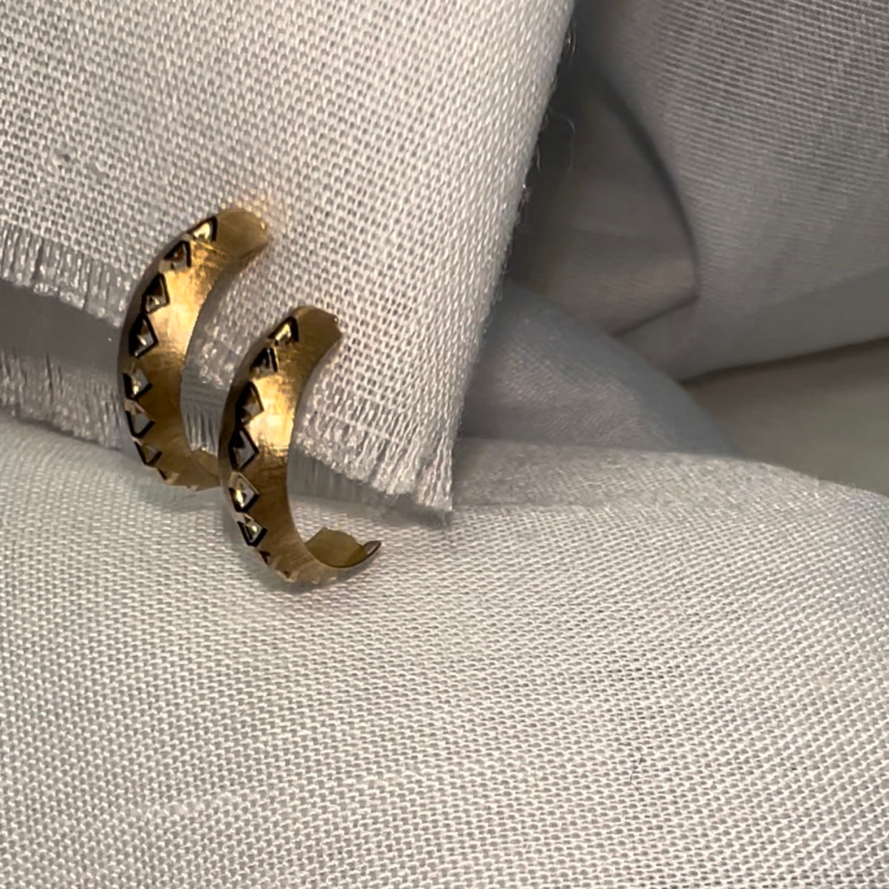 Vintage gold cut out hoops image 1