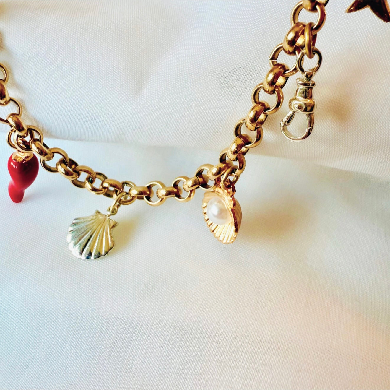 18ct gold plated charm necklace image 3