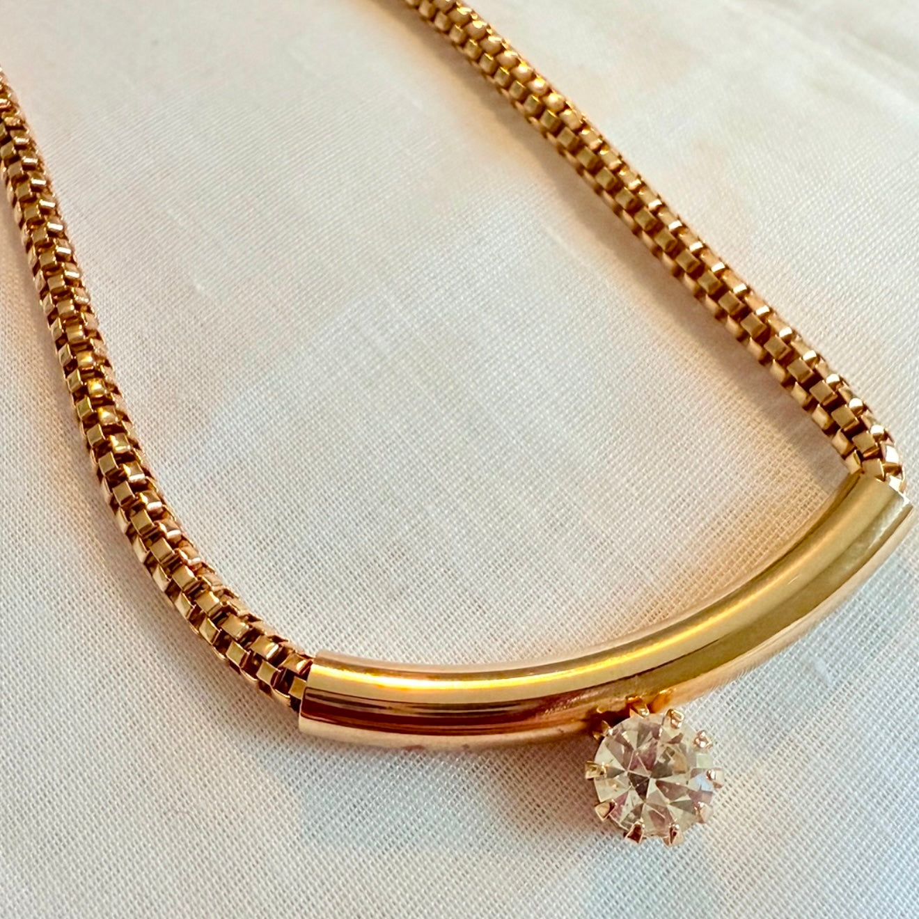  Vintage 18ct gold plated crystal collar image 0