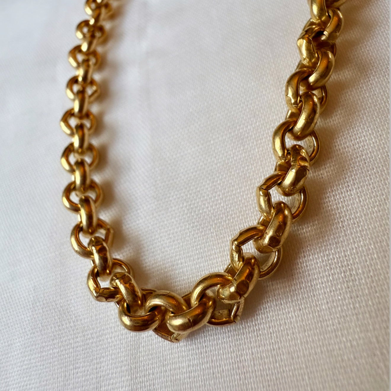 Vintage 18ct gold plated rolo chain