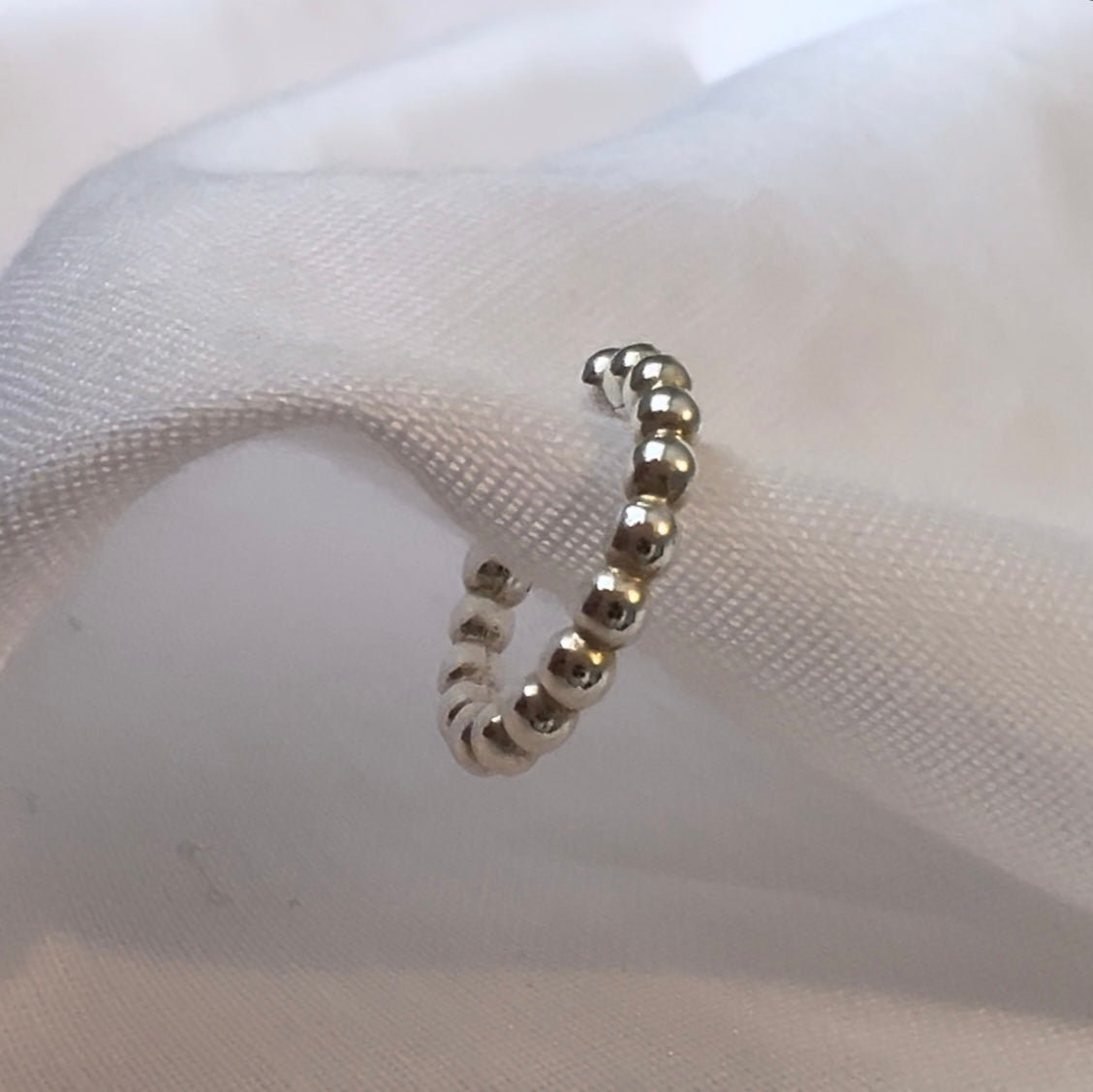 Silver beaded ear cuff image 3