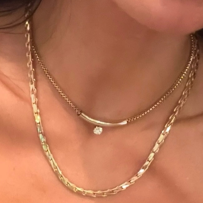 Vintage 18ct gold plated twisted box chain image 1