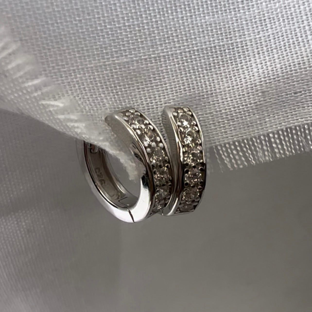 Silver CZ Huggies image 3