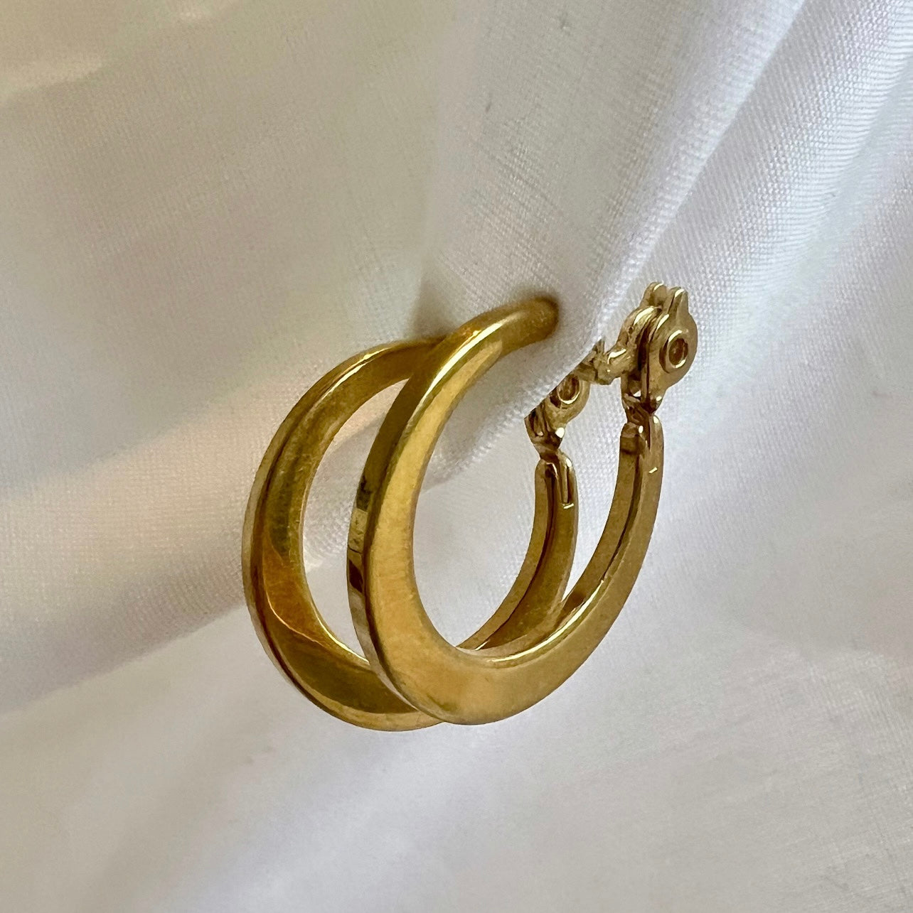 Vintage Monet Costume Tapered hoop clip on earrings image 2