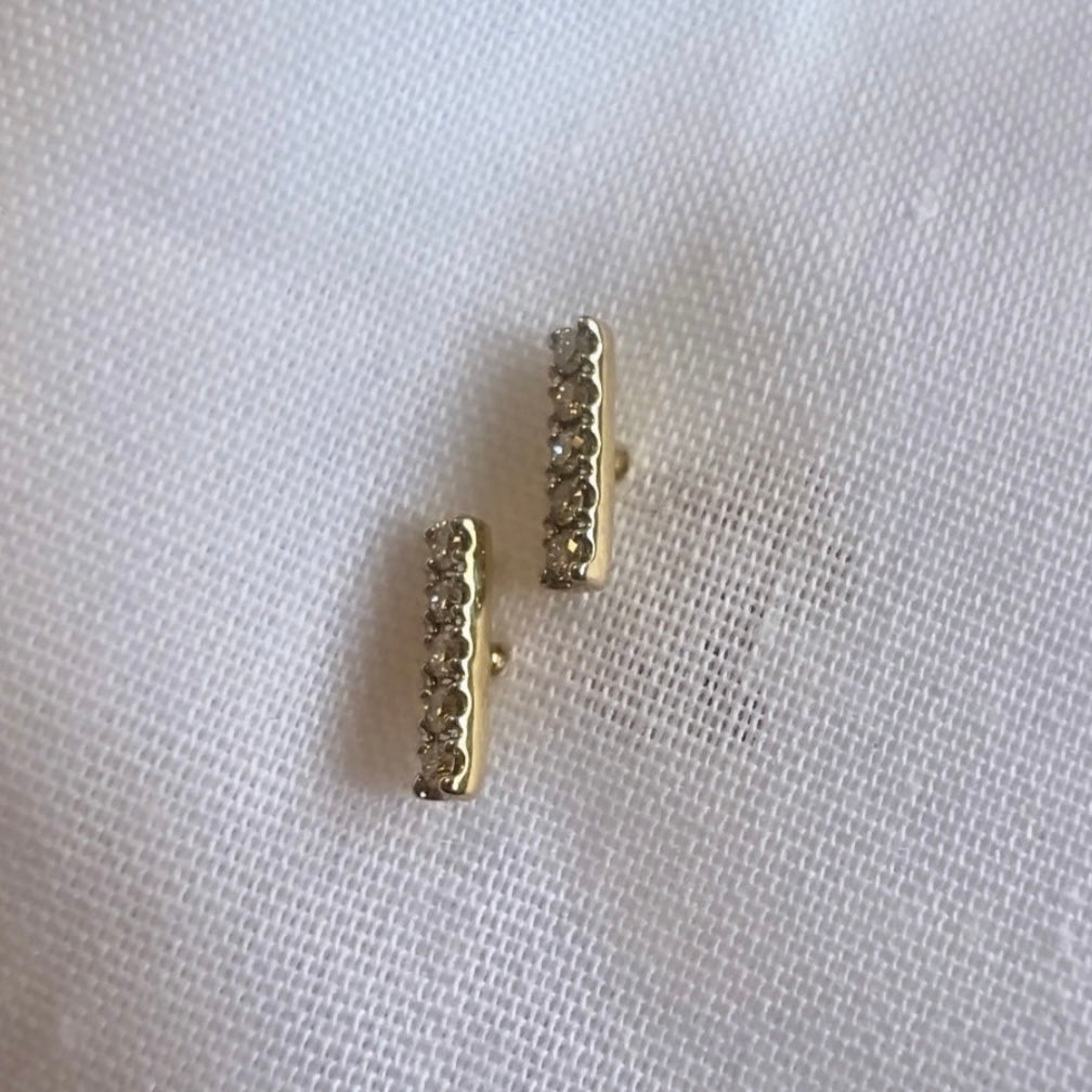 Diamond bar studs image 0