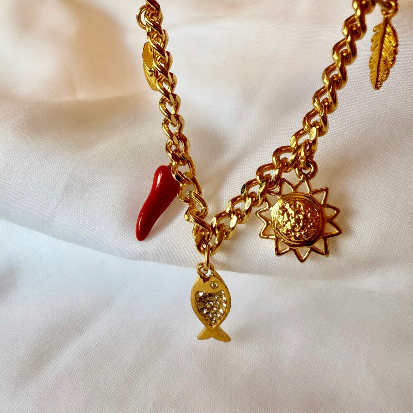 18ct gold plated charm bracelet image 4