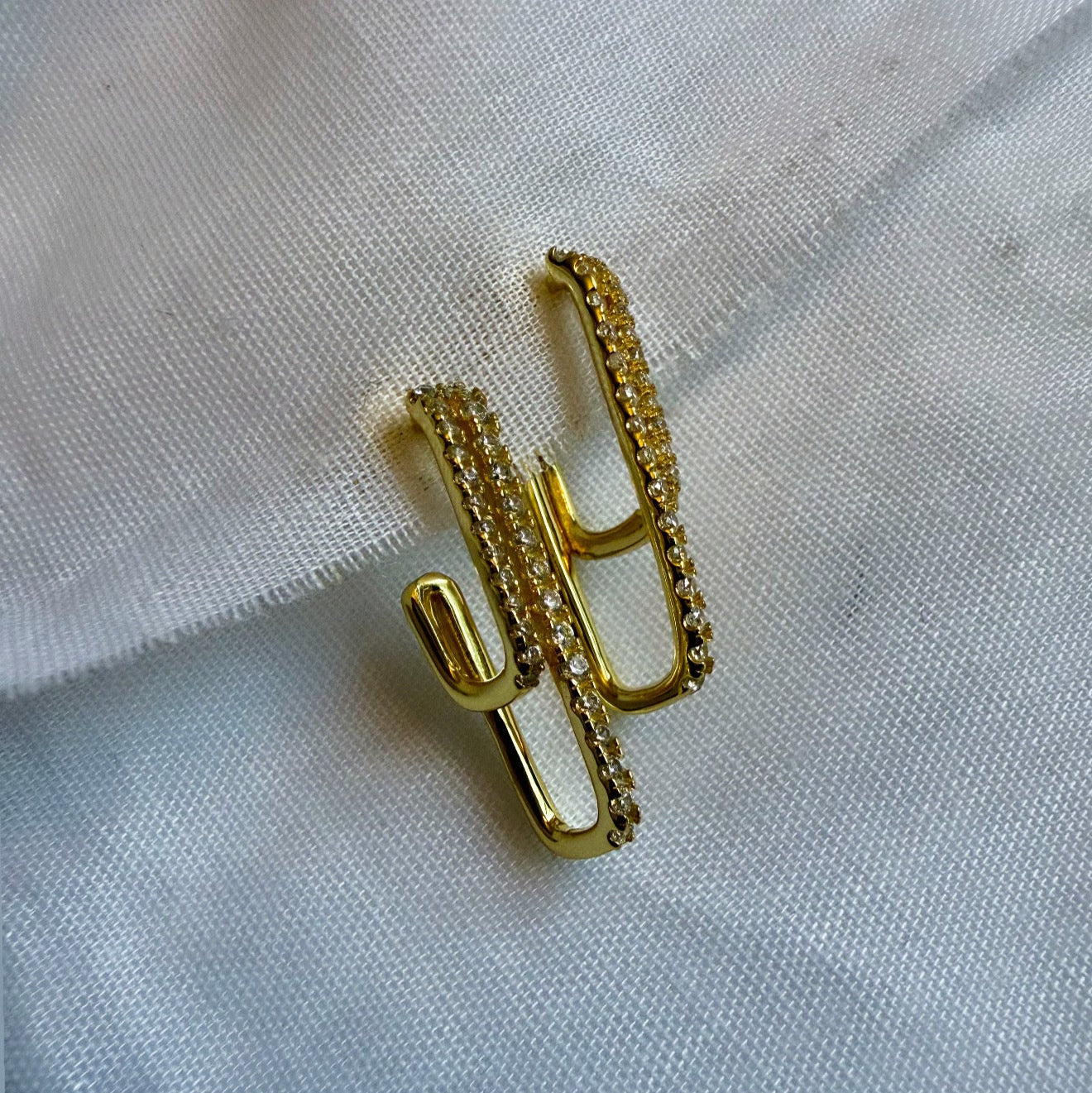 Aligne 14ct Gold Plated CZ Hoops