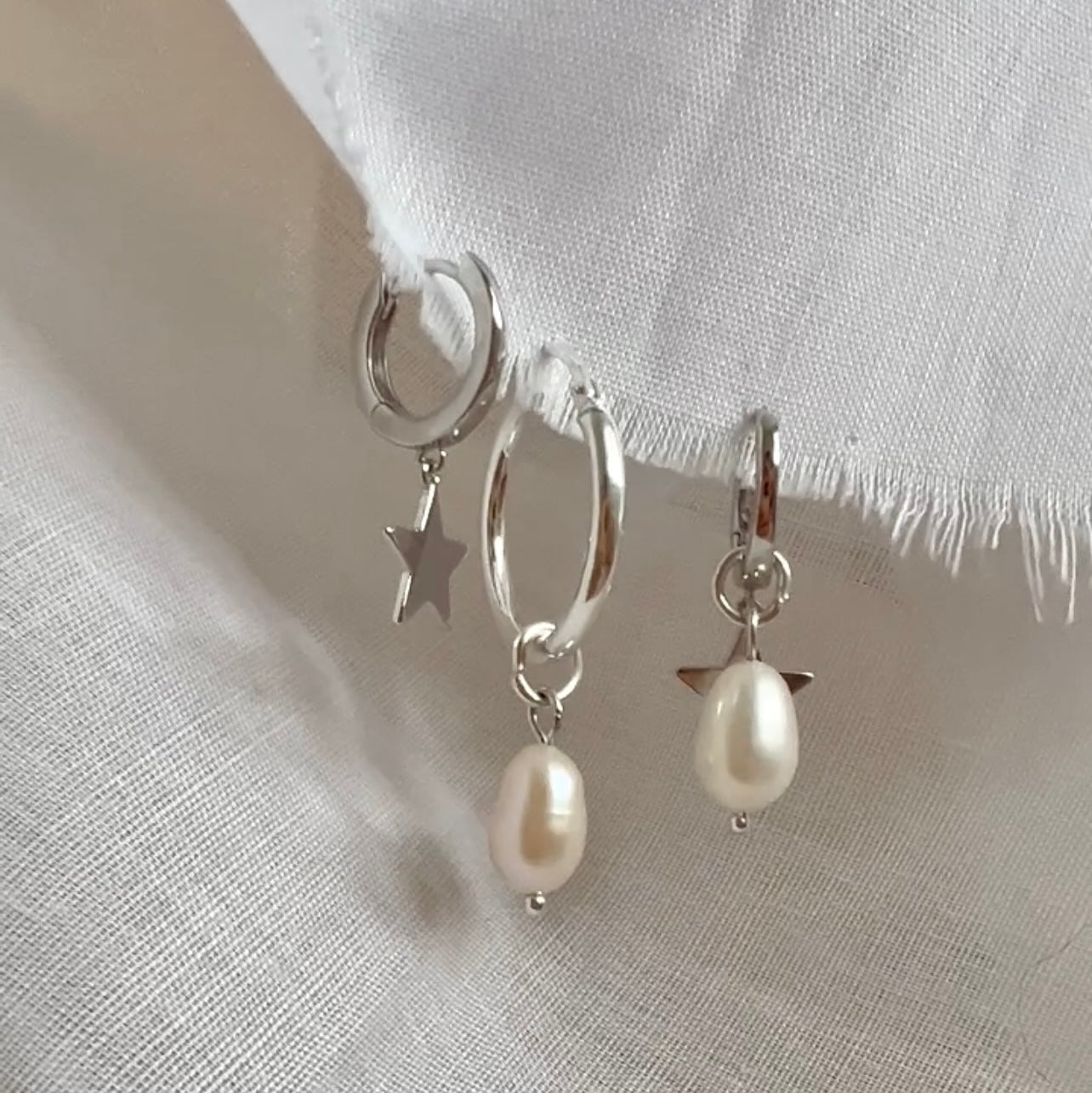 Silver Signature hoops image 0