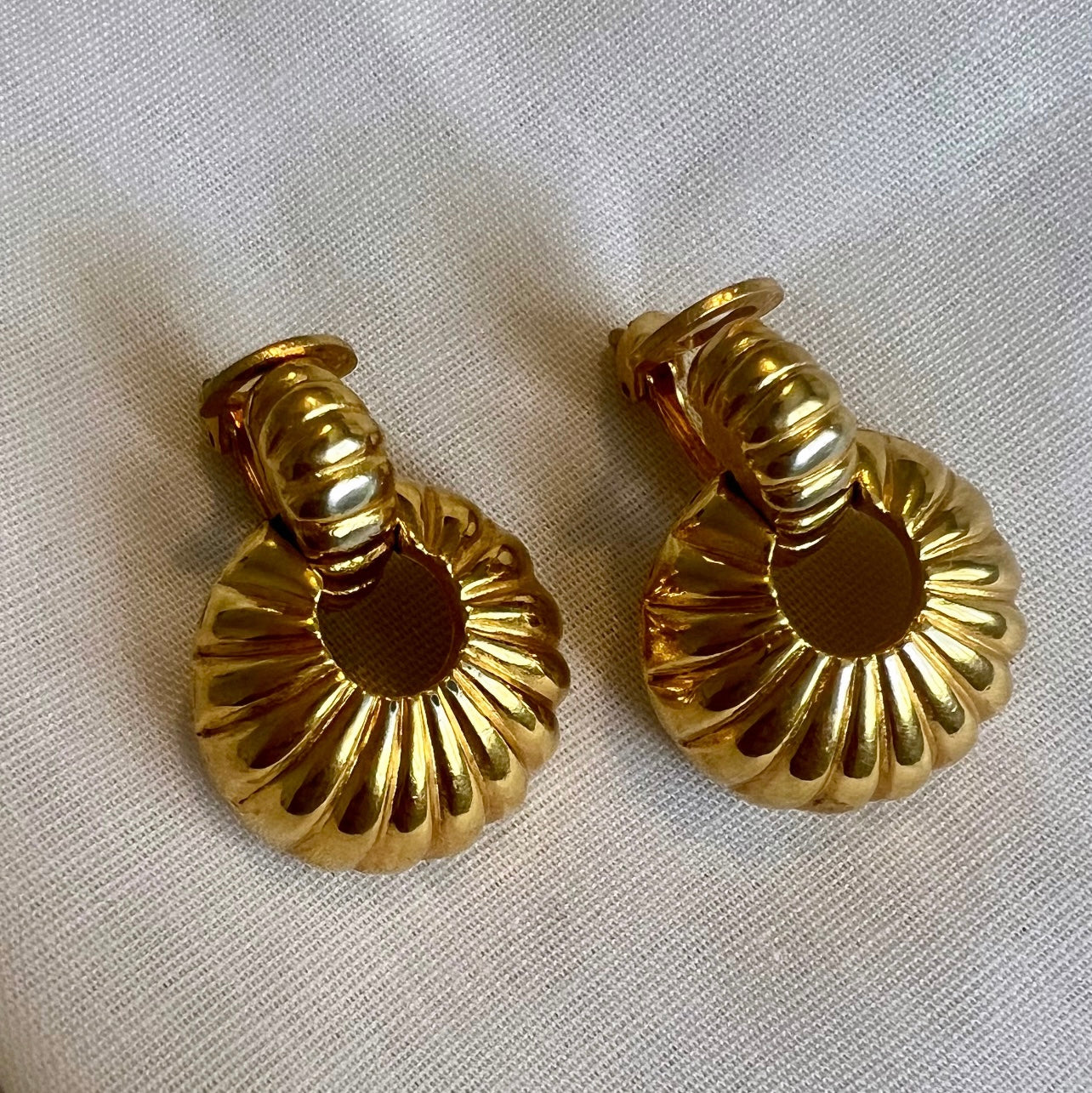 Vintage Costume Door Knocker clip on earrings image 1