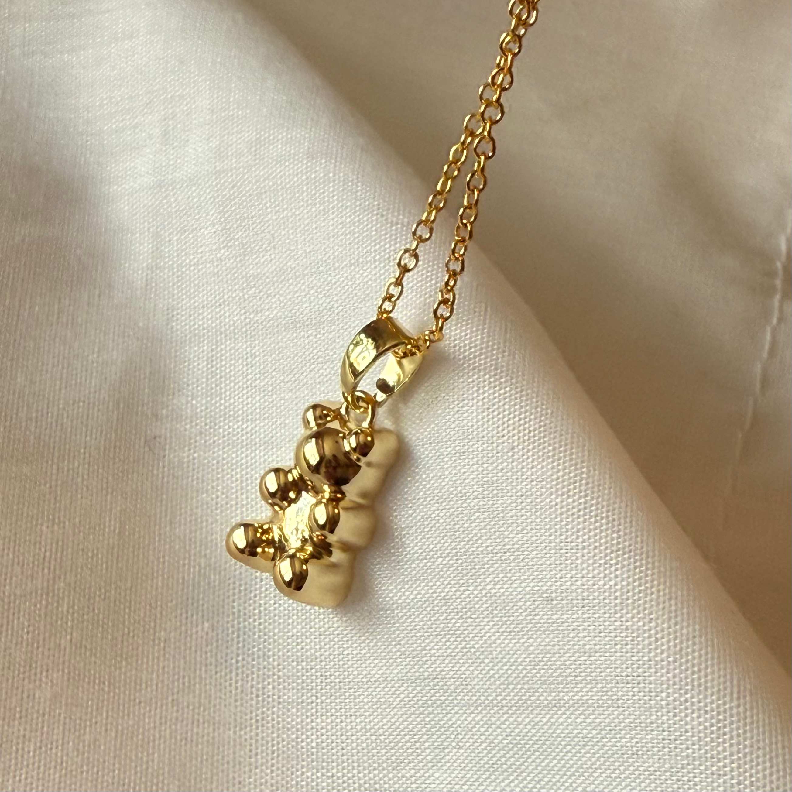18ct gold plated necklace with gummy bear image 0
