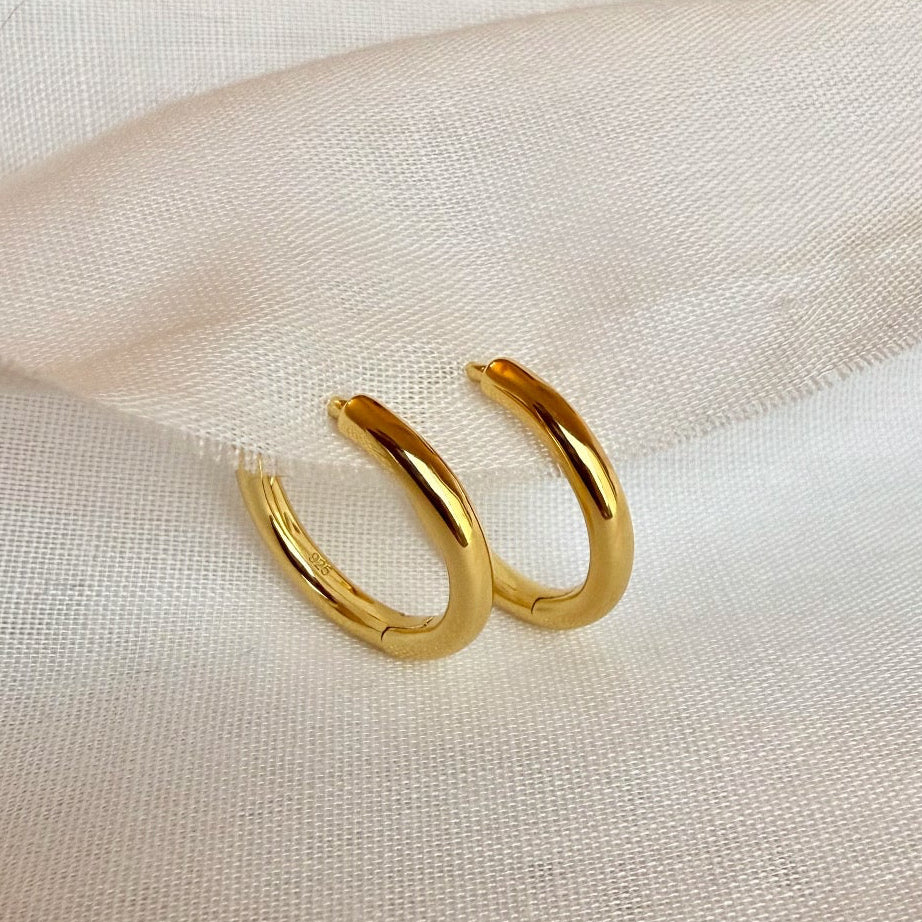 18ct Gold Vermeil Medium Hoops