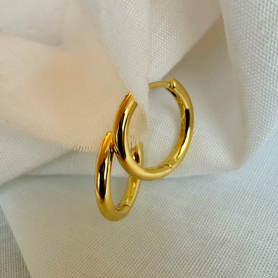 18ct Gold Vermeil Medium Hoops