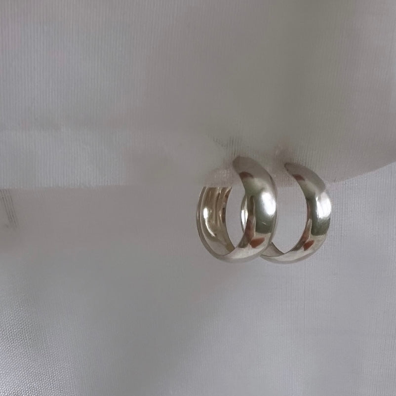 Vintage silver hoops image 4