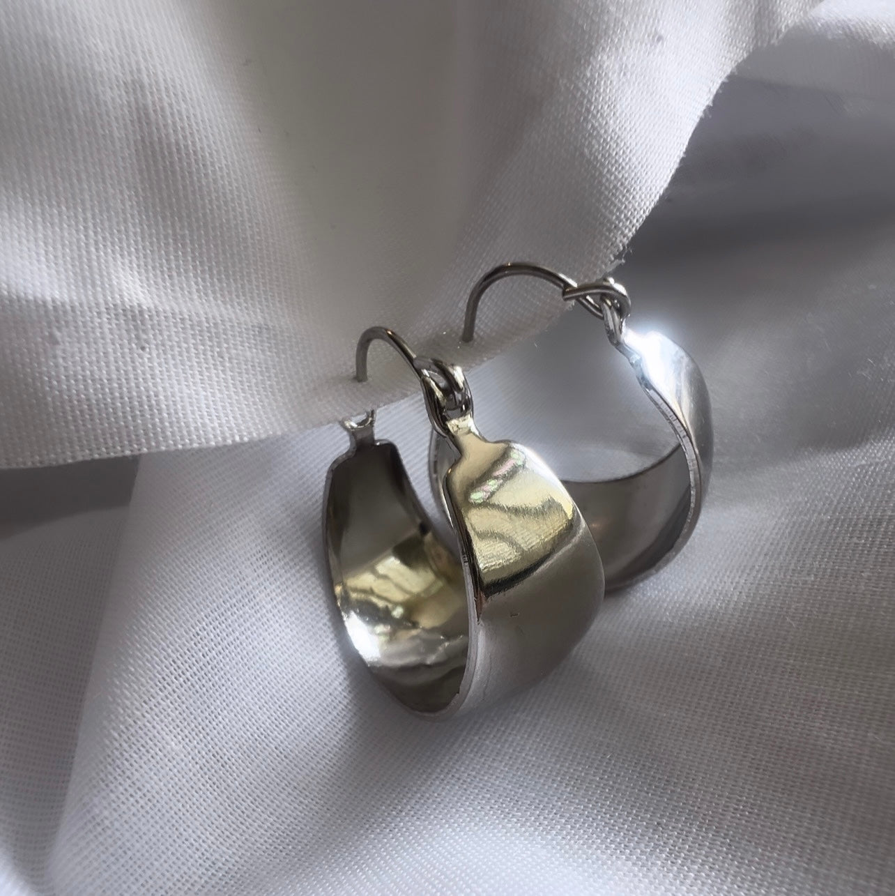 Vintage silver creole drop hoops image 5