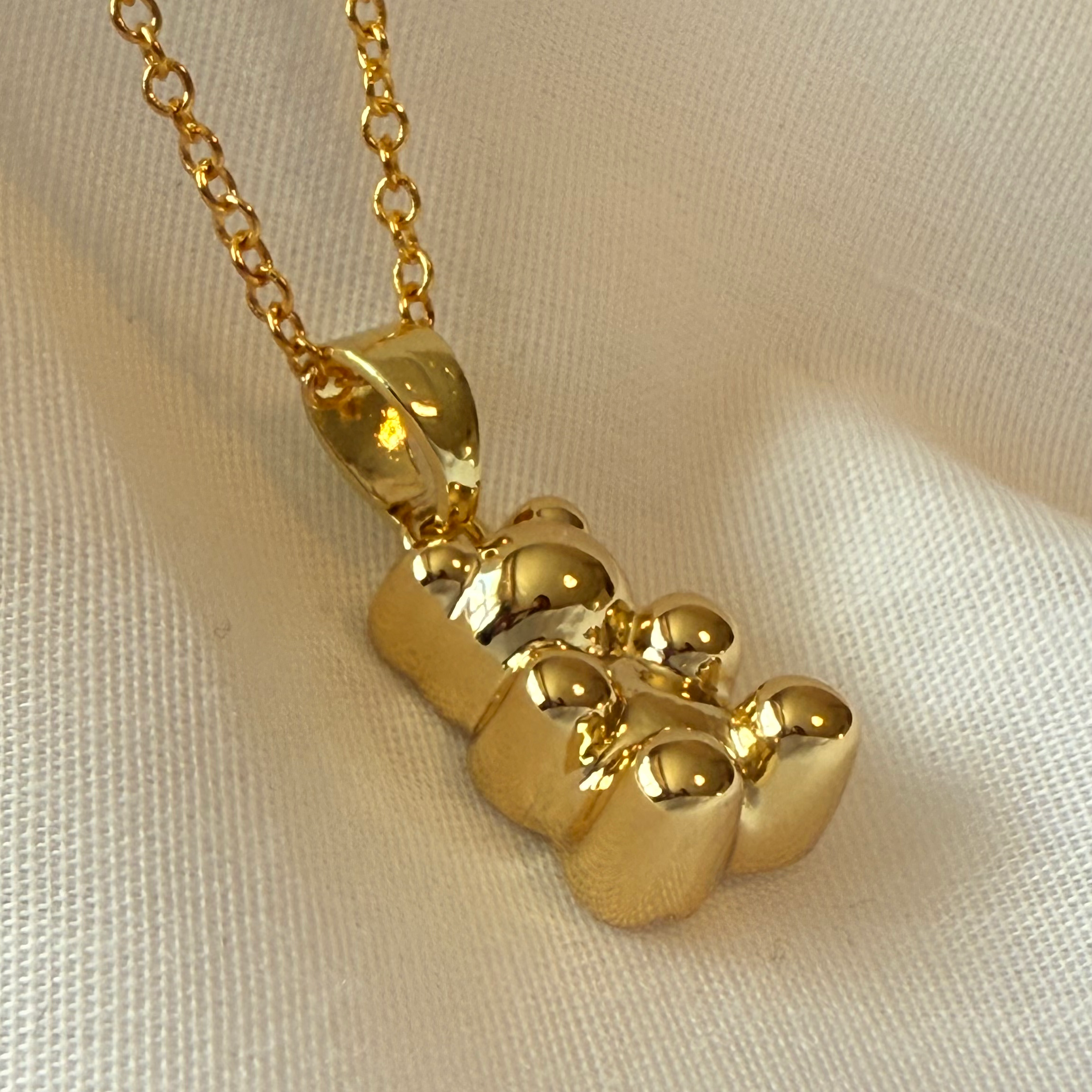 18ct gold plated necklace with gummy bear image 4