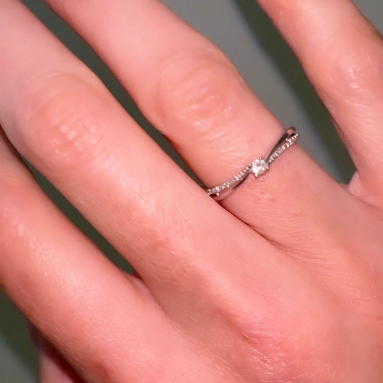 9ct White Gold Diamond Solitaire with Diamond band image 4