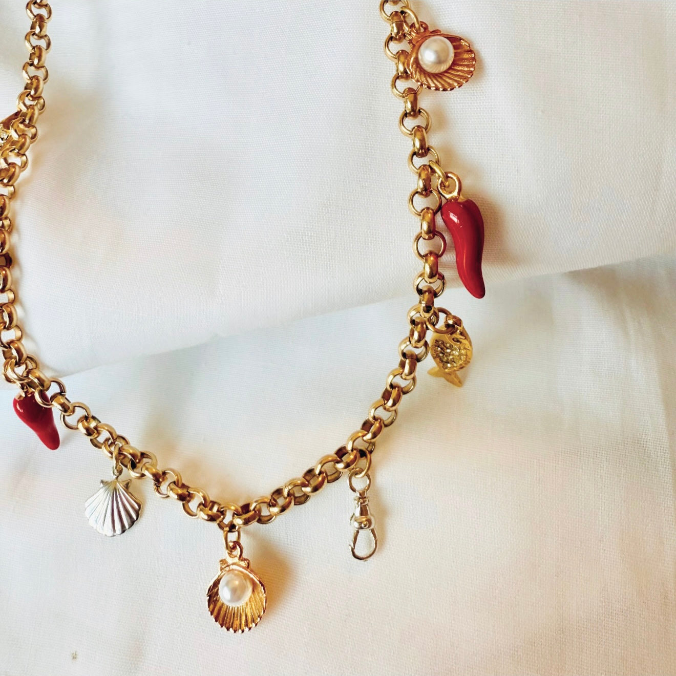 18ct gold plated charm necklace image 2