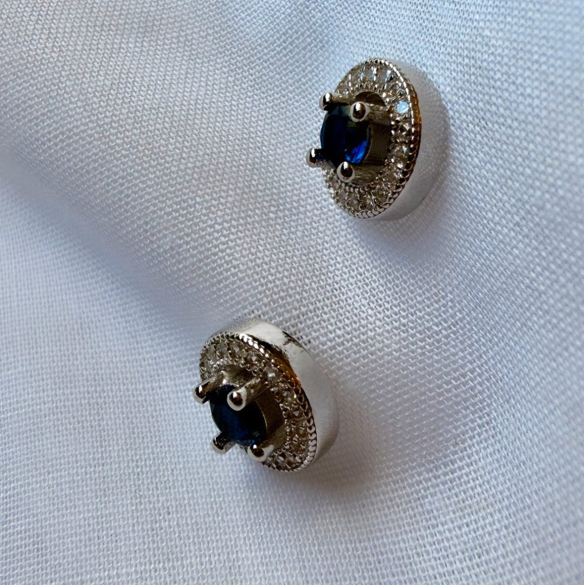 Halo Silver CZ Studs