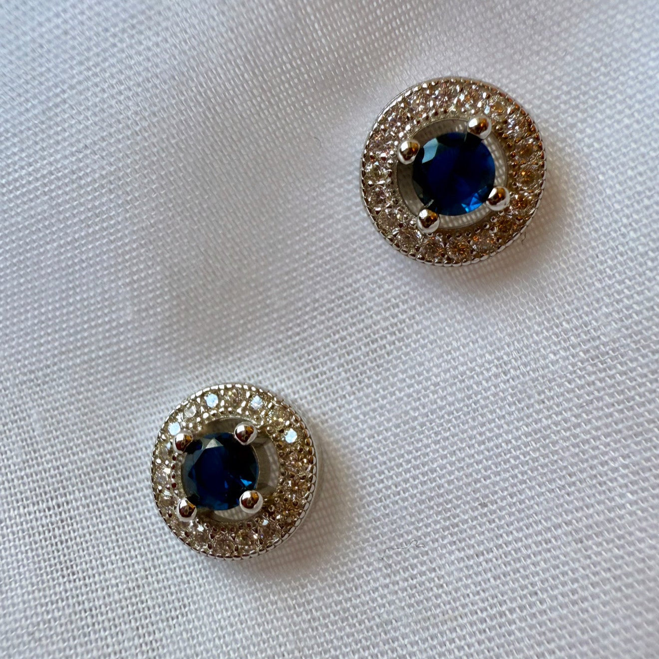 Halo Silver CZ Studs