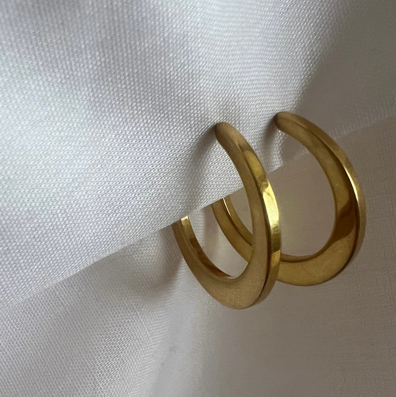 Vintage Monet Costume Tapered hoop clip on earrings image 5