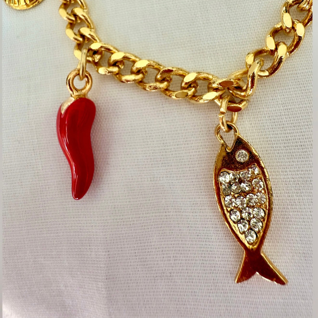 18ct gold plated charm bracelet image 2