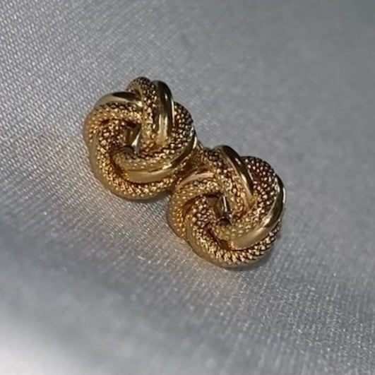 Gold knot earrings image 0