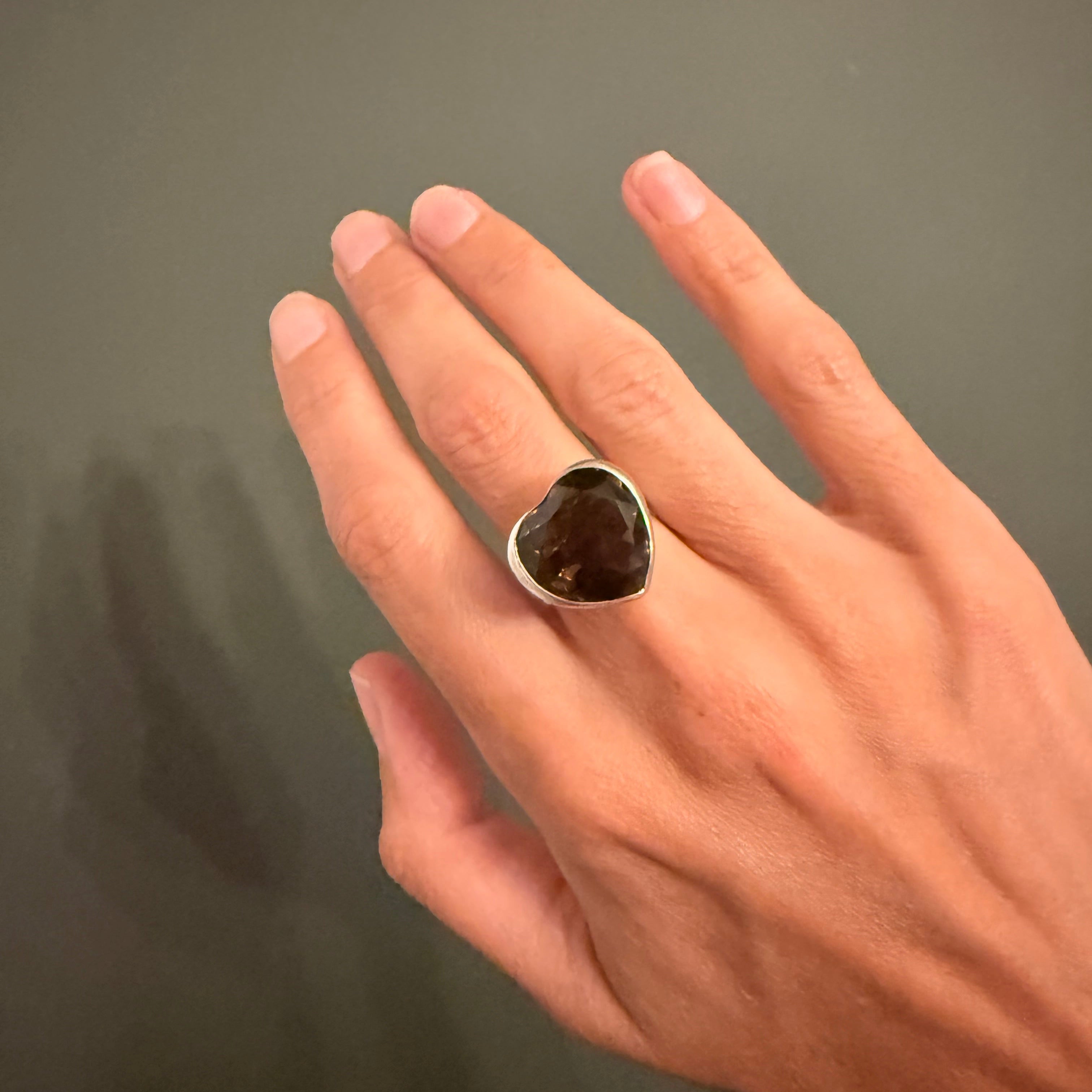 Vintage Smokey Quartz Silver ring