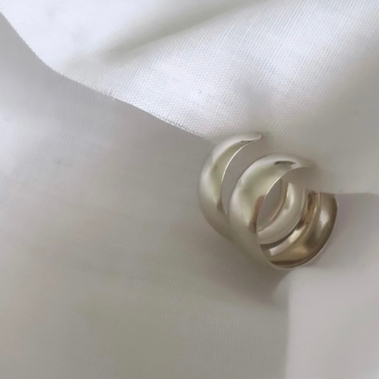 Vintage silver hoops image 0