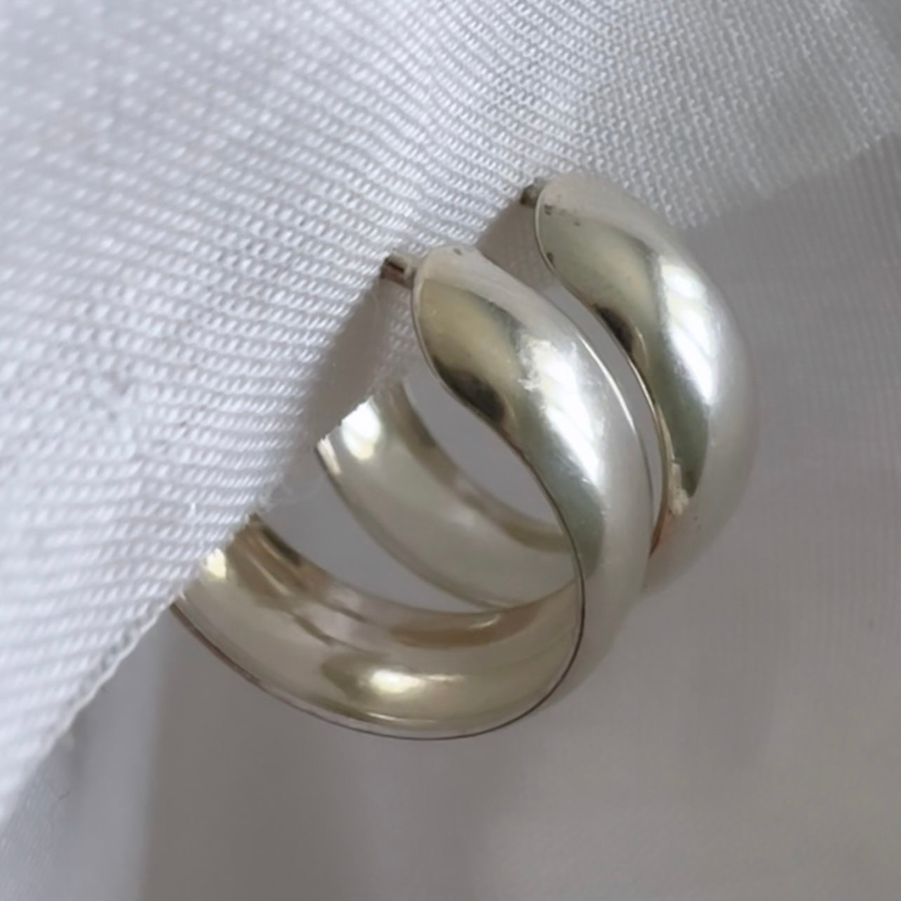 Vintage silver hoops image 1