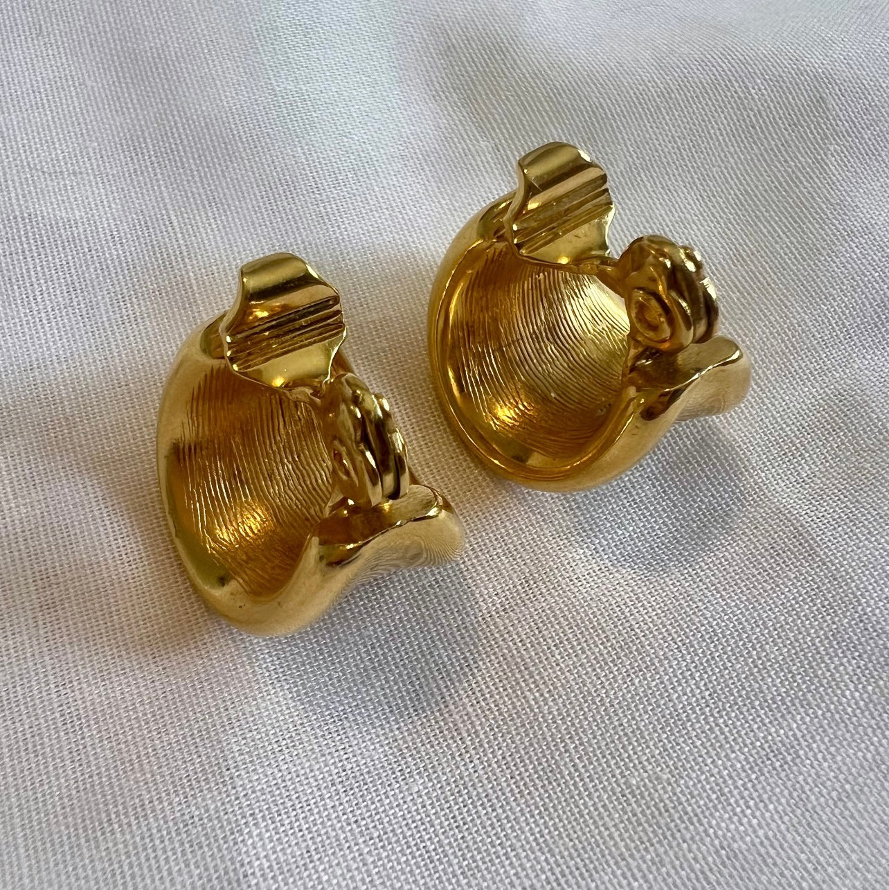 Vintage Monet Costume hoop clip on earrings image 2