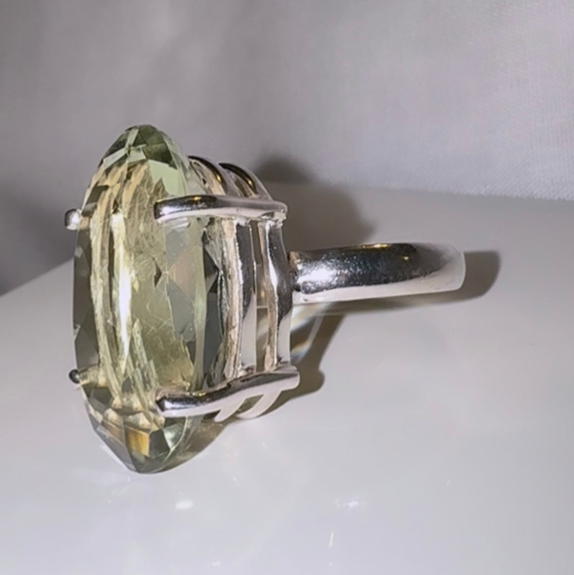 Prasiolite Silver ring image 3