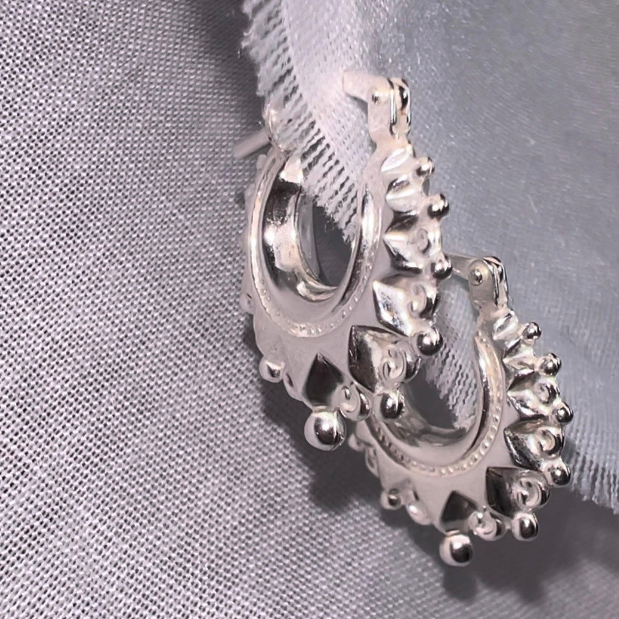 Silver Creole Hoops image 3