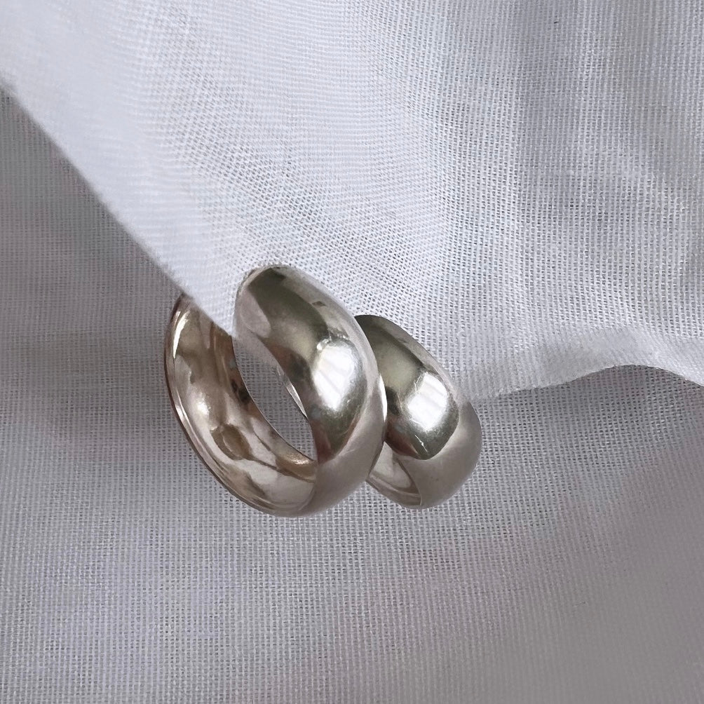 Vintage silver hoops image 2