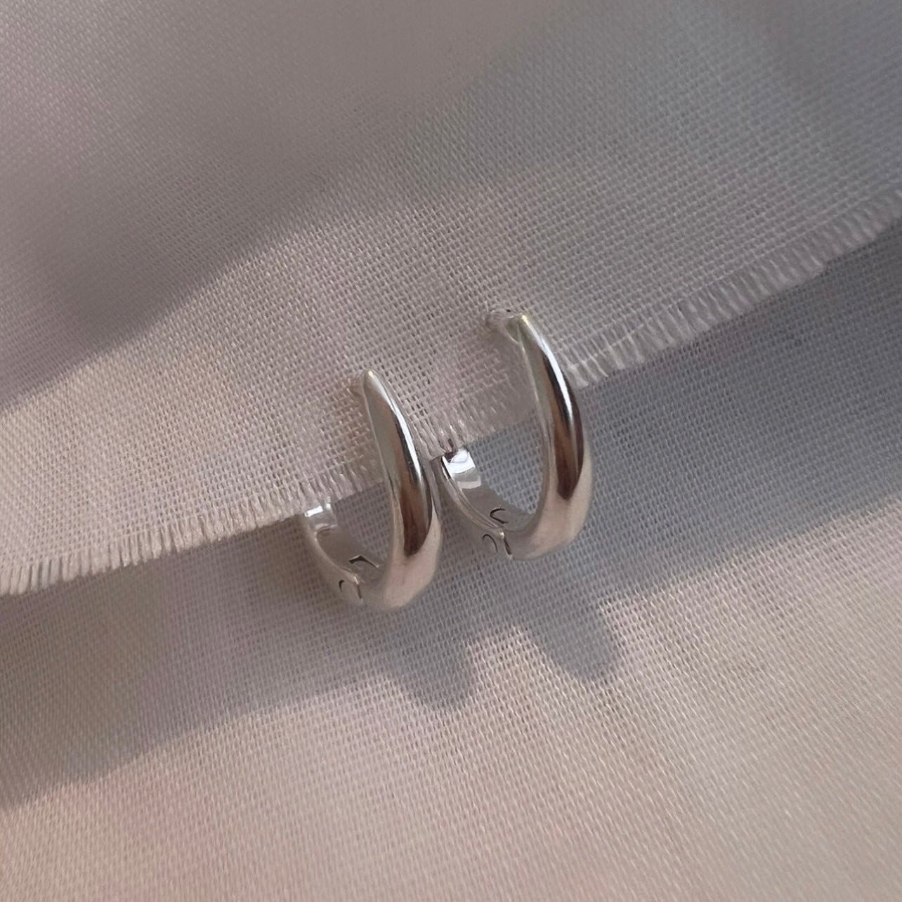 Silver Lyre Hoops image 3