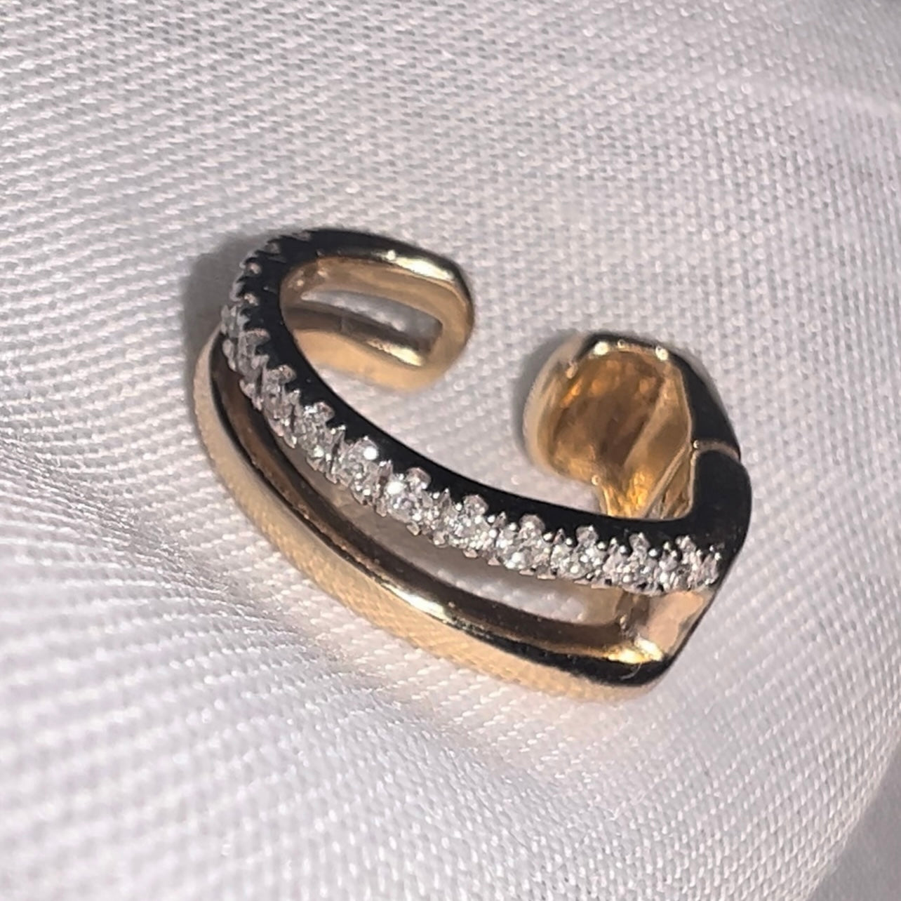 Diamond double ear cuff image 2