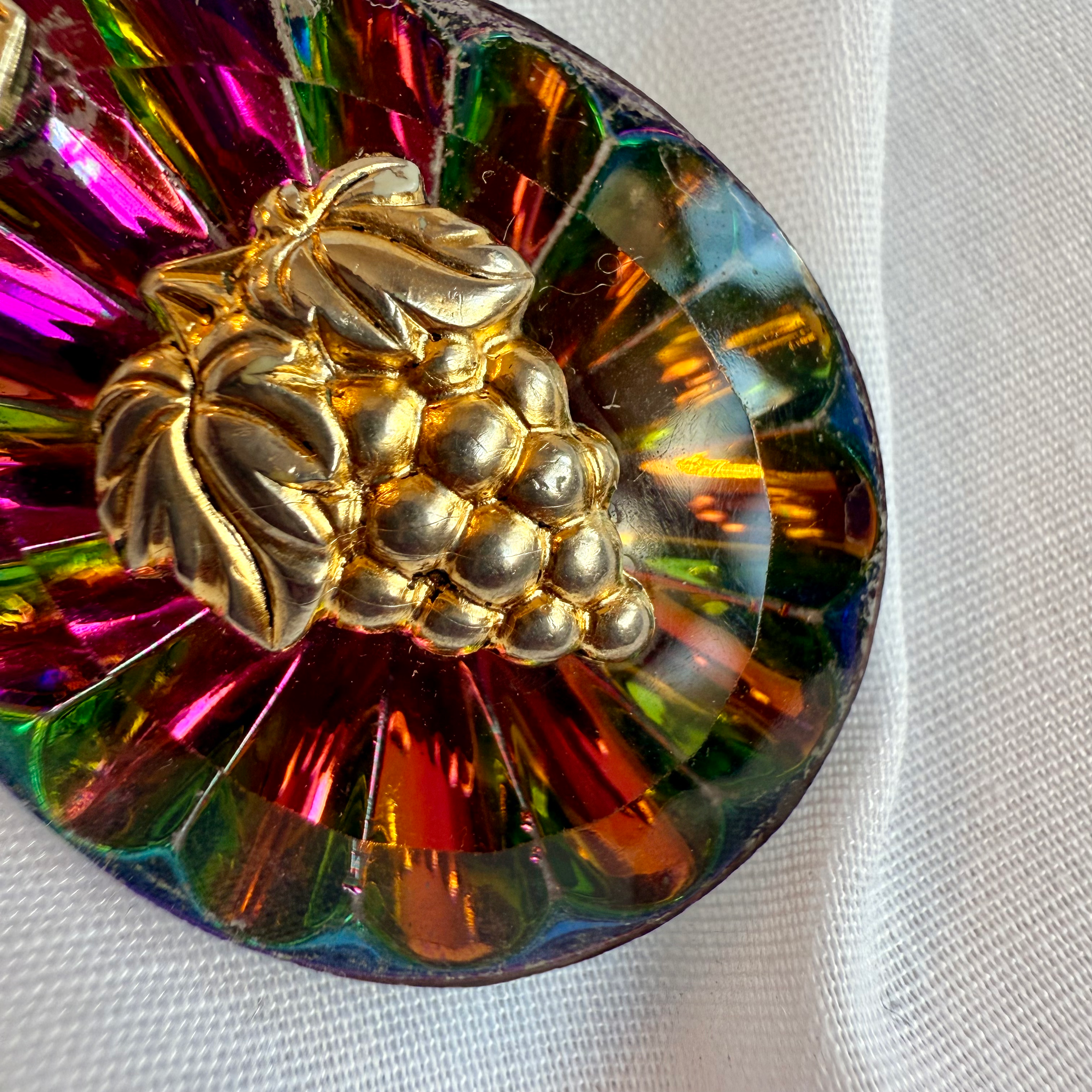 18ct gold plated necklace with watermelon glass pendant image 1