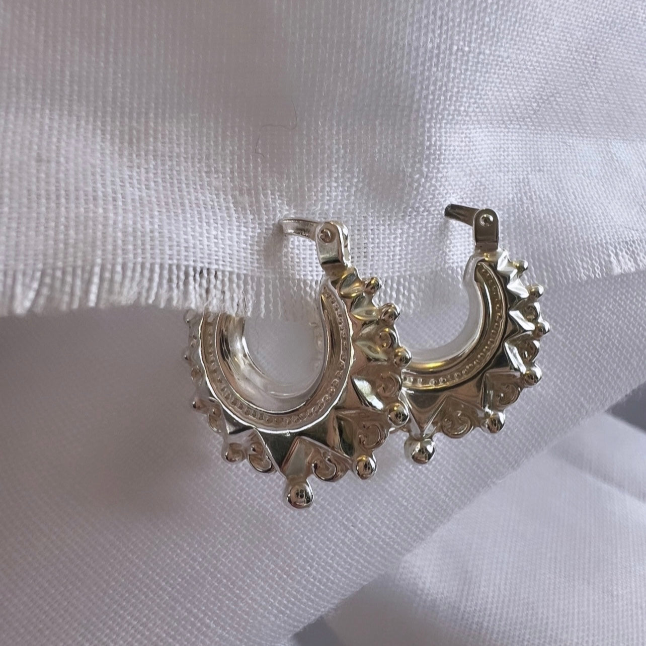 Silver Creole Hoops image 0