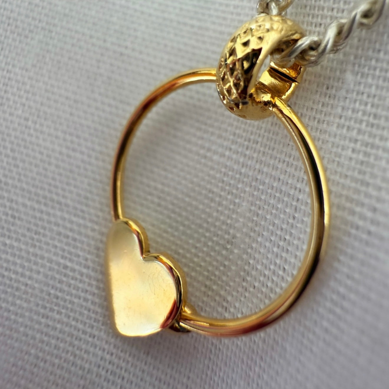 Silver necklace with gold heart door-knocker image 5