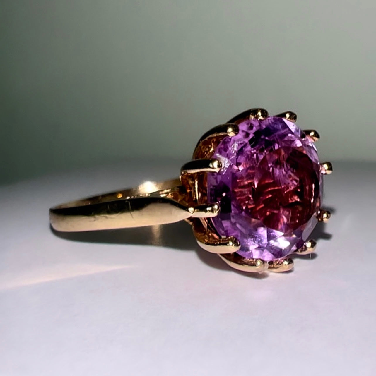 Vintage 9ct Amethyst Solitaire Ring image 2
