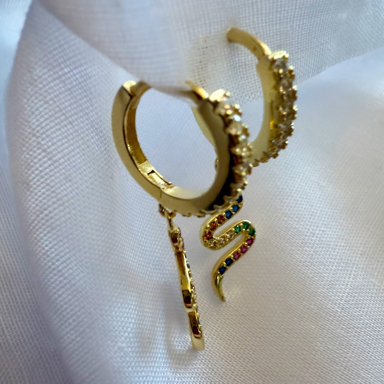 14ct Gold Plated Snake Hoops