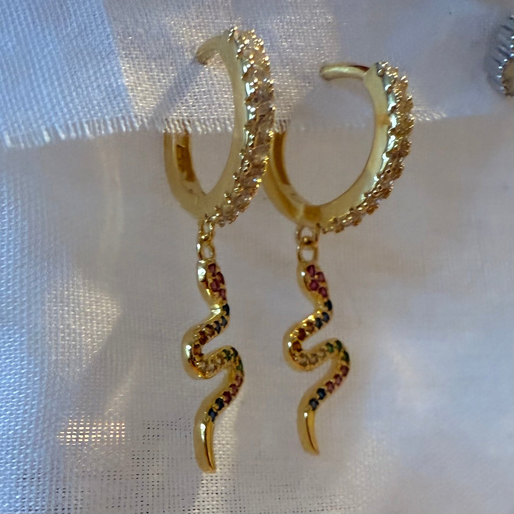 14ct Gold Plated Snake Hoops
