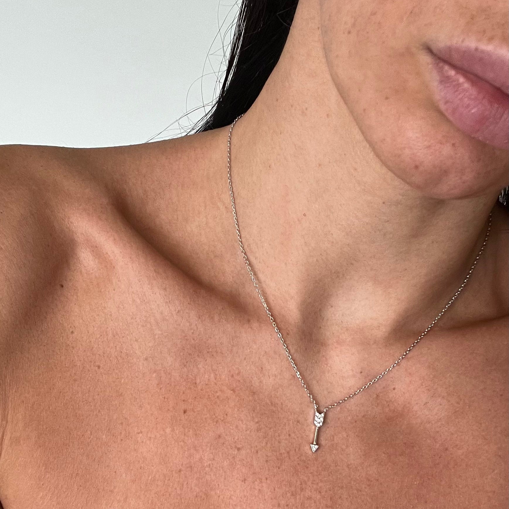 Silver Arrow CZ Necklace