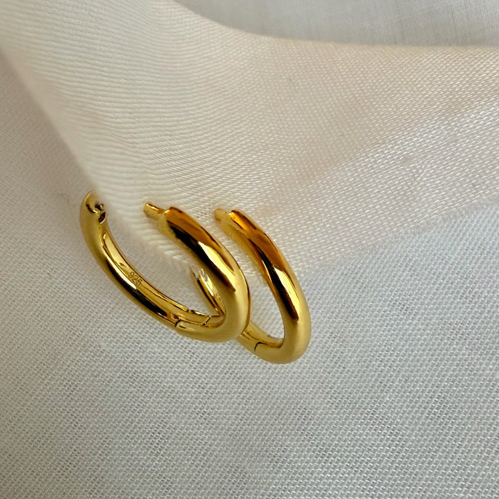 18ct Gold Vermeil Medium Hoops