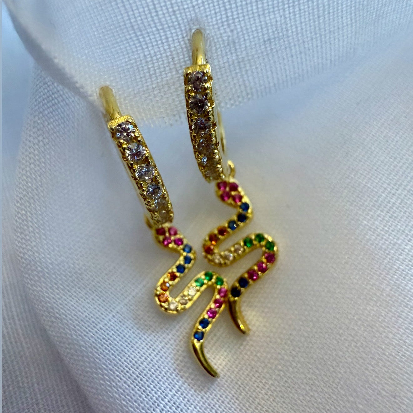 14ct Gold Plated Snake Hoops