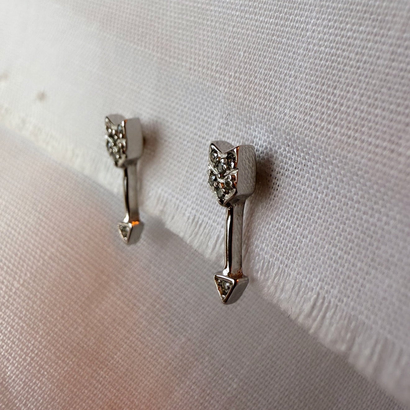 Silver Arrow CZ Studs