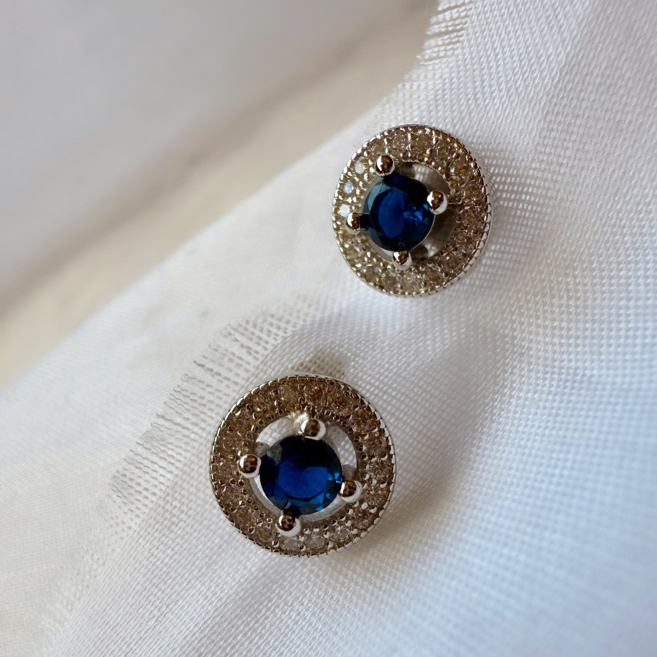 Halo Silver CZ Studs