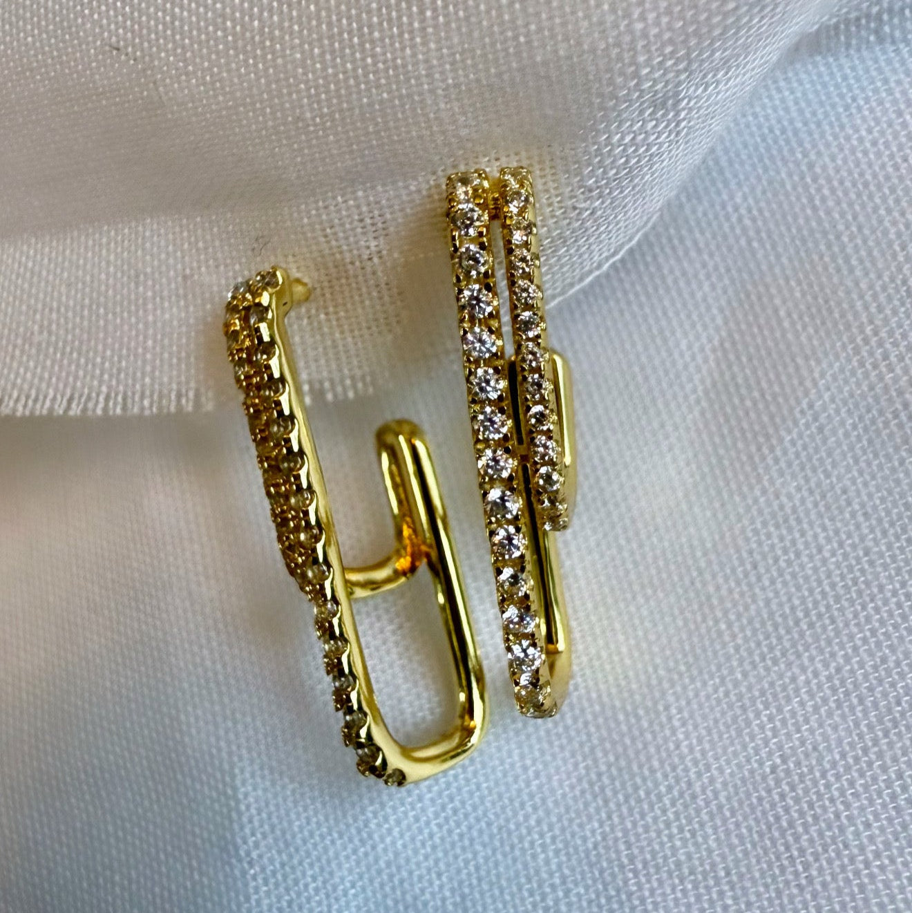 Aligne 14ct Gold Plated CZ Hoops